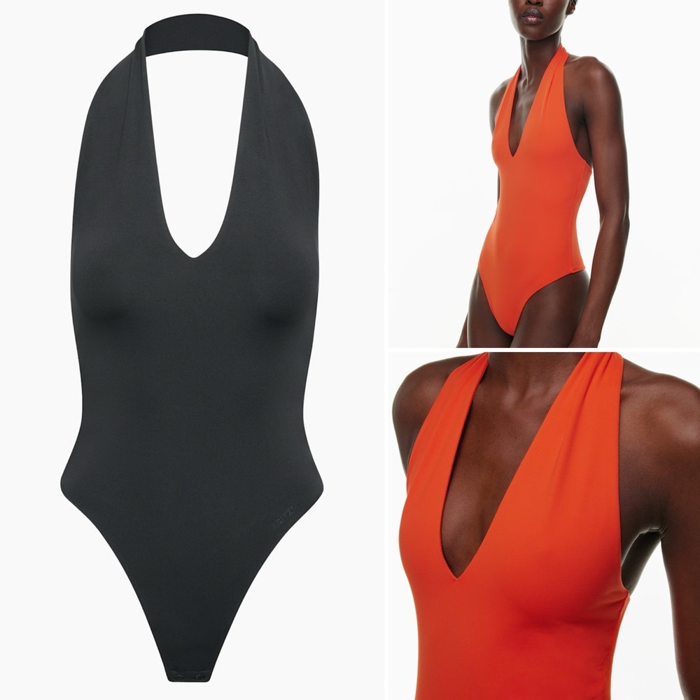 Aritzia Contour Sterling Halter Bodysuit Black XL NEW